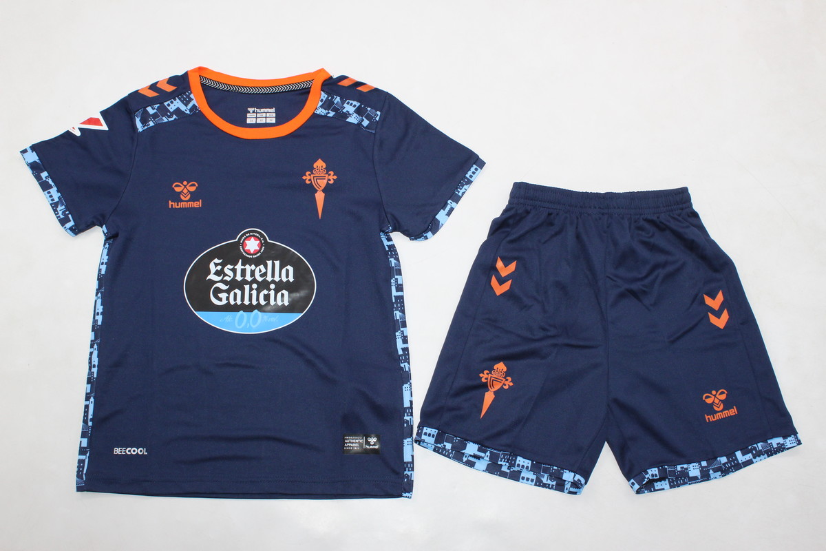 Kids-Celta 24/25 Away Dark Blue Soccer Jersey